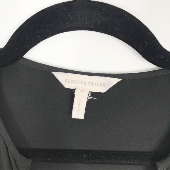 Rebecca Taylor Silk Tie Waist Dress Black Size 0 - Picture 7 of 10